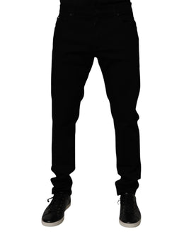 Dolce & Gabbana Black Cotton Stretch Skinny Men Denim Jeans