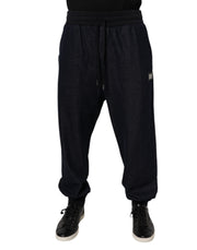 Dolce & Gabbana Black Cotton Blend Men Jogger Trouser Pants
