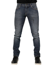 Dolce & Gabbana Blue Washed Cotton Skinny Men Denim Jeans