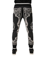 Dolce & Gabbana Black Cotton Bandana Jogger Sweatpants Pants