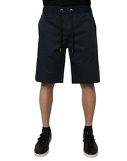 Dolce & Gabbana Navy Blue Cotton Stretch Men Bermuda Shorts