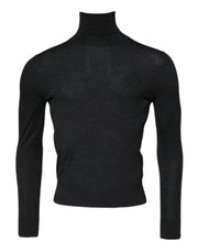 Dolce & Gabbana Black Wool Turtle Neck Men Pullover Sweater