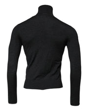 Dolce & Gabbana Black Wool Turtle Neck Men Pullover Sweater