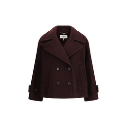 Chloé Bordeaux Fleece Wool Coat