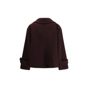 Chloé Bordeaux Fleece Wool Coat