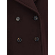 Chloé Bordeaux Fleece Wool Coat