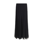 Chloé Black Silk Long Skirt