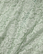 Dolce & Gabbana Mint Green Floral Lace Trim Midi Dress