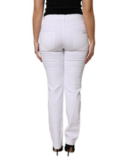 Dolce & Gabbana White GIRLY Floral Embroidery Denim Jeans