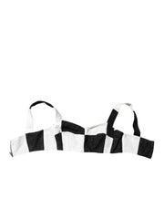 Dolce & Gabbana Black White Cropped Bustier Corset Bra Top