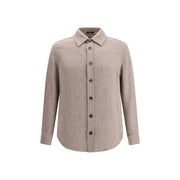 ZEGNA Brown Cashmere Dress Shirt