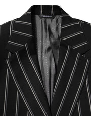 Dolce & Gabbana Black Stripes SICILIA 1 Button Suit Blazer