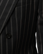 Dolce & Gabbana Black Stripes SICILIA 1 Button Suit Blazer