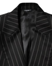 Dolce & Gabbana Black Stripes SICILIA 1 Button Suit Blazer