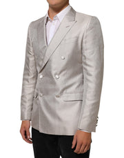 Dolce & Gabbana Beige MARTINI Double-Breasted Suit Blazer