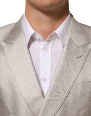 Dolce & Gabbana Beige MARTINI Double-Breasted Suit Blazer