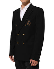 Dolce & Gabbana Black Wool 2 Buttons Suit Men Jacket Blazer