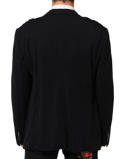 Dolce & Gabbana Black Viscose 2 Buttons Suit Jacket Blazer