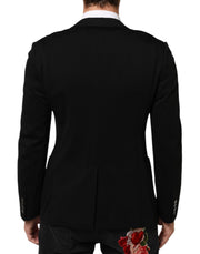 Dolce & Gabbana Black Viscose 2 Buttons Suit Jacket Blazer