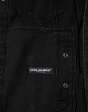 Dolce & Gabbana Black Cotton Stretch Denim Blouson Jacket