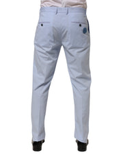Dolce & Gabbana Light Blue Cotton Stretch Tapered Men Trouser Pants