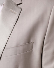 Dolce & Gabbana Light Gray Wool 2 Piece MARTINI Formal Suit