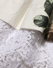 Dolce & Gabbana White Floral Lace Off Shoulder Mini Dress