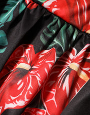 Dolce & Gabbana Multicolor Floral Cotton Poplin Midi Dress