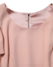 Dolce & Gabbana Pink Viscose Short Sleeves Sheath Midi Dress