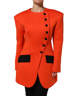 Dolce & Gabbana Red Buttoned Down Women Trench Coat Jacket