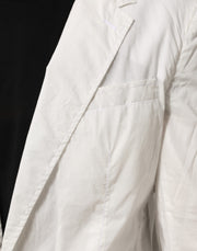 Dolce & Gabbana White Cotton 1 Button Men Suit Blazer