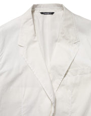 Dolce & Gabbana White Cotton 1 Button Men Suit Blazer