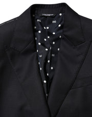 Dolce & Gabbana Black Wool NAPOLI 2 Button Men Suit Blazer