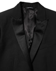 Dolce & Gabbana Black Wool MARTINI 2 Button Men Suit Blazer