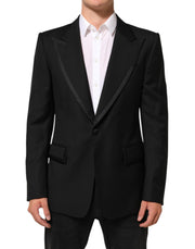 Dolce & Gabbana Black Wool 1 Button Suit Jacket Men Blazer