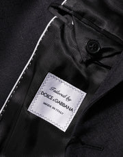 Dolce & Gabbana Black Wool 2 Buttons Suit Jacket Men Blazer
