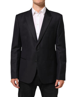 Dolce & Gabbana Black Wool 2 Buttons Suit Jacket Men Blazer