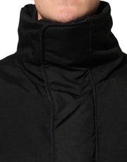 Dolce & Gabbana Black Nylon Puffer Men Full Zip Jacket
