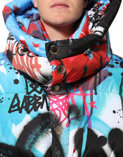 Dolce & Gabbana Multicolor Graffiti Hooded Sportswear Vest Jacket