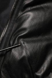 Dolce & Gabbana Black Leather Nylon FullZip Blouson Jacket