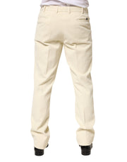 Burberry Beige Corduroy Cotton Straight Men Trouser Pants
