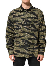 Dolce & Gabbana Multicolor Camouflage Cotton Casual Shirt