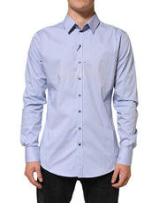 Dolce & Gabbana Blue SICILIA Cotton Men Dress Formal Shirt