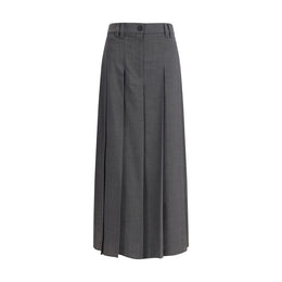 Brunello Cucinelli Gray Polyester Long Skirt