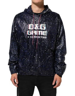 Dolce & Gabbana Blue D&G Game Hooded Men Sweatshirt Sweater