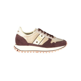 Blauer Beige Polyester Sneaker