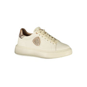 Blauer Beige Polyester Sneaker