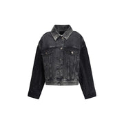 PINKO Gray Cotton Denim Jacket
