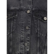 PINKO Gray Cotton Denim Jacket