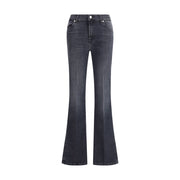 7FOR Black Cotton Bootcut Jeans